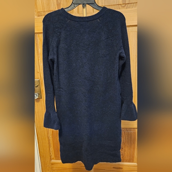 Banana Republic Dark Blue/Blk Bell Sleeve Sweater Dress Size Medium - Picture 4 of 4